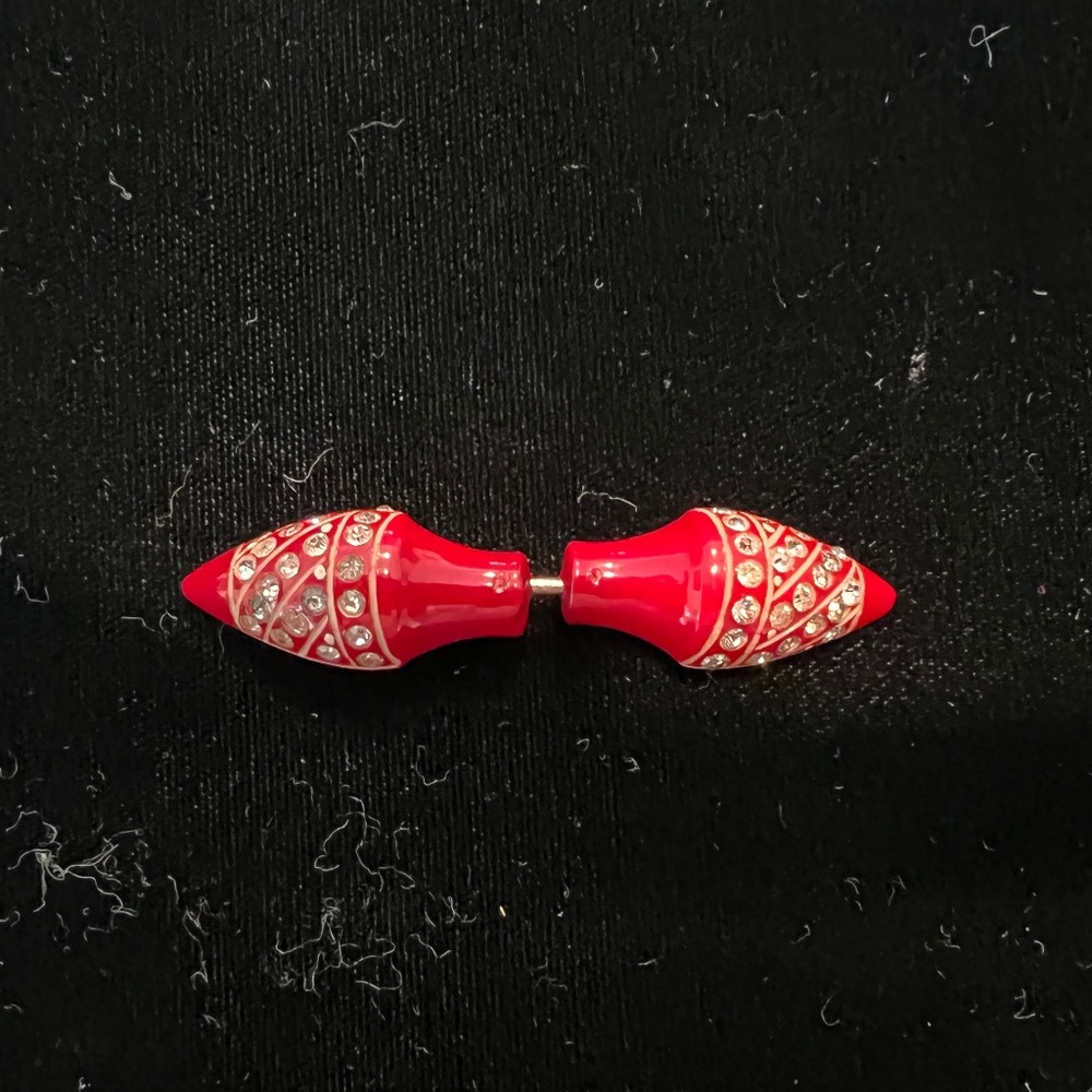Vintage red bakelite hat pin